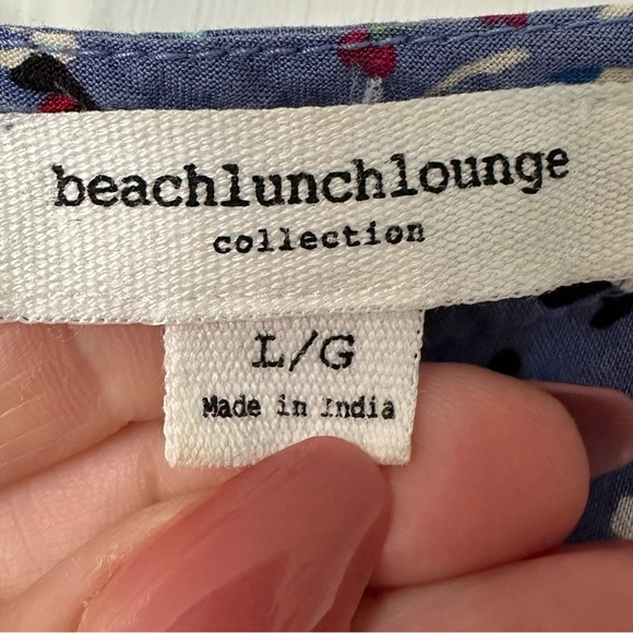 Beachlunchlounge Blue Floral Flutter Sleeve Shift Sun Dress  Size Large - Picture 9 of 13